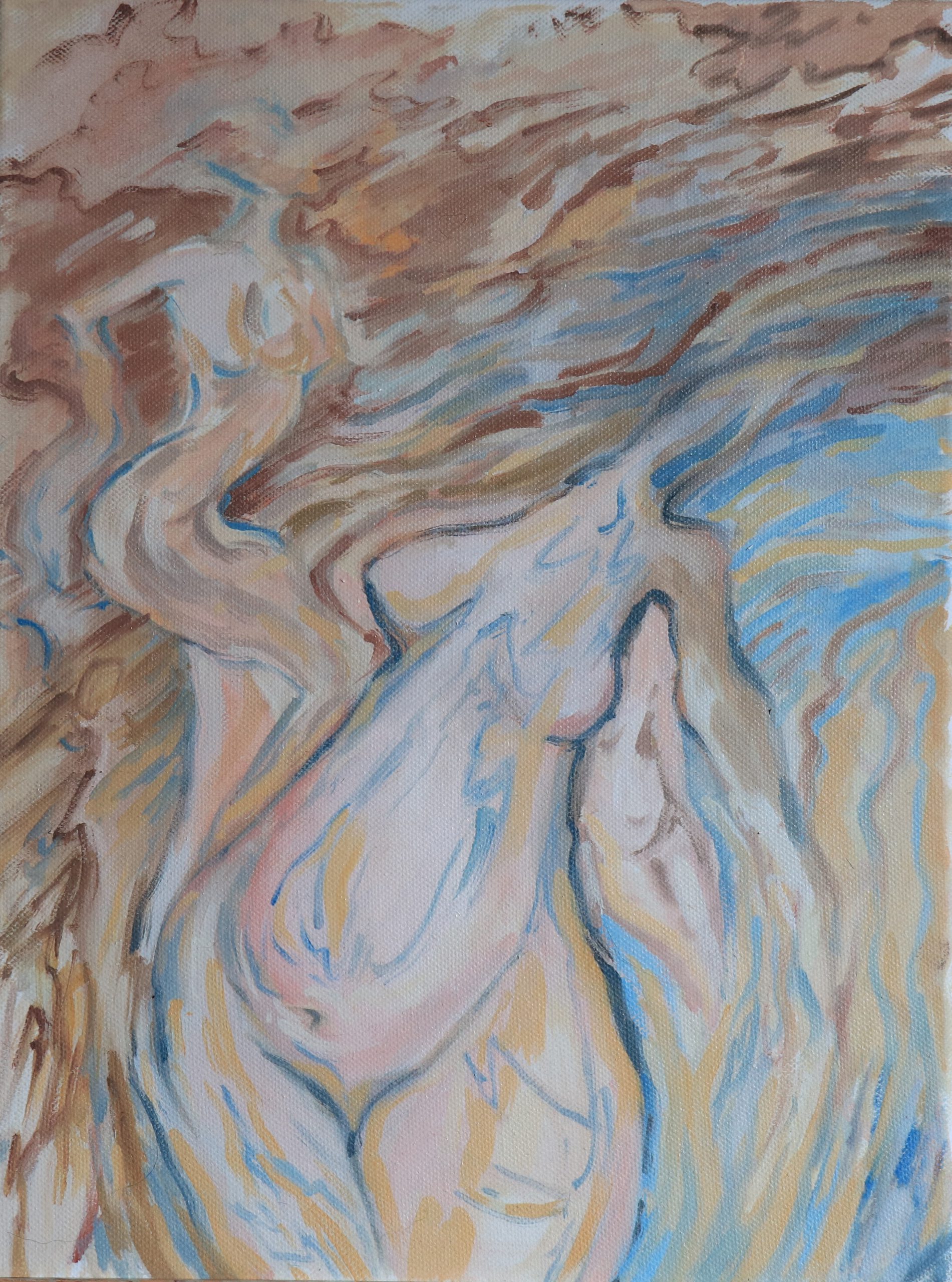 NEW MOON, egg tempera + natural pigments2018