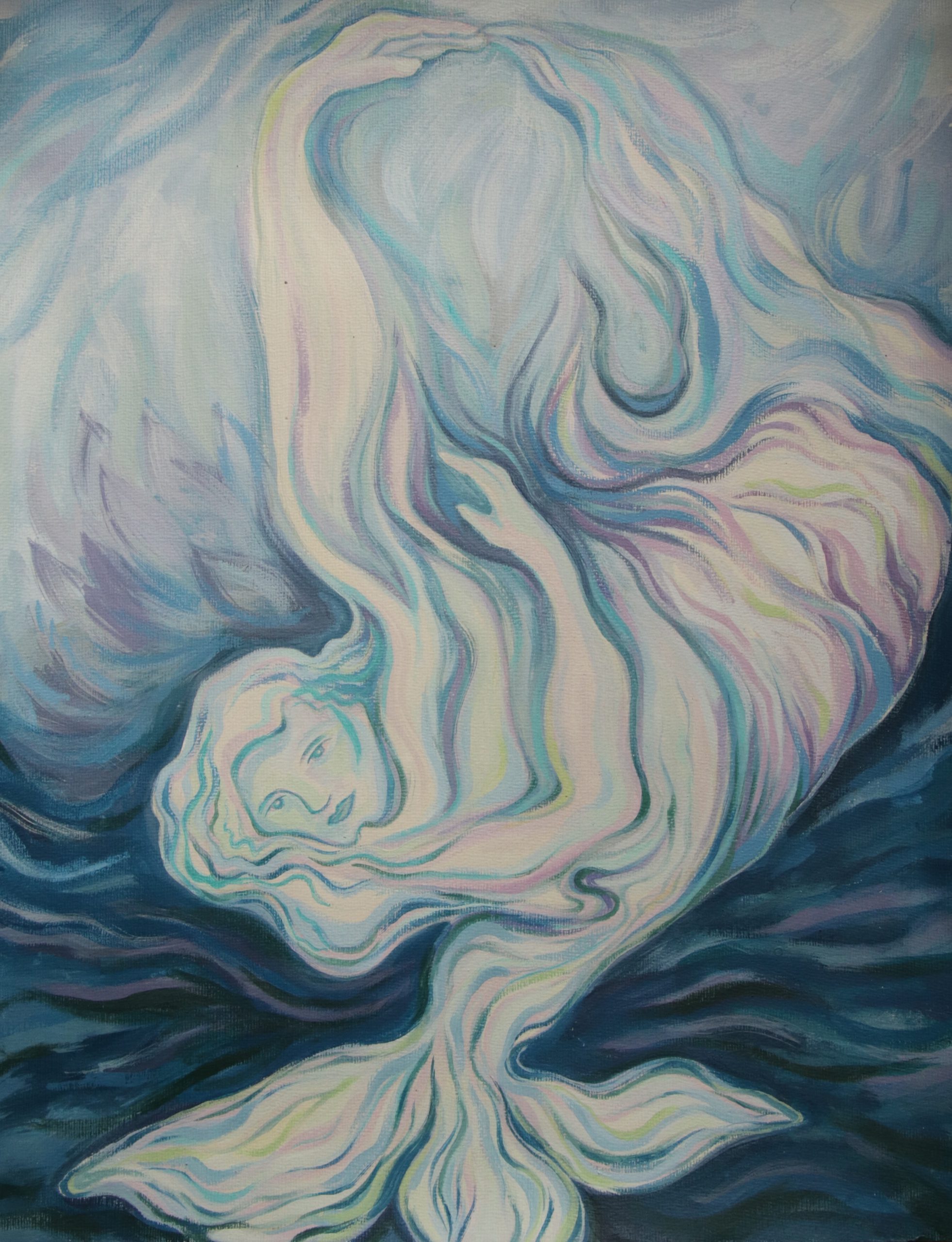 UNDINE, natural pigments + egg tempera + oil2023